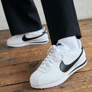 Nike Cortez White Black Leather Retro Sneakers